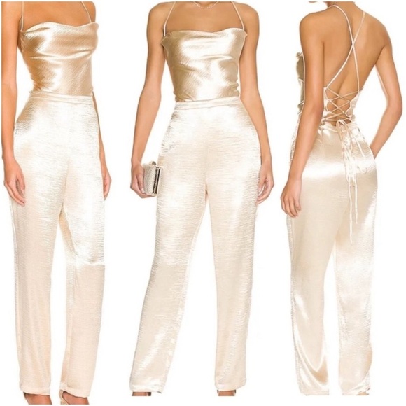 Lovers and Friends Britt Jumpsuit in Champagne XL Corset Back - Picture 1 of 16